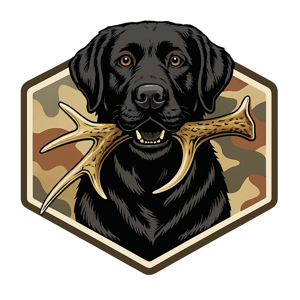 Black Lab and Antlers