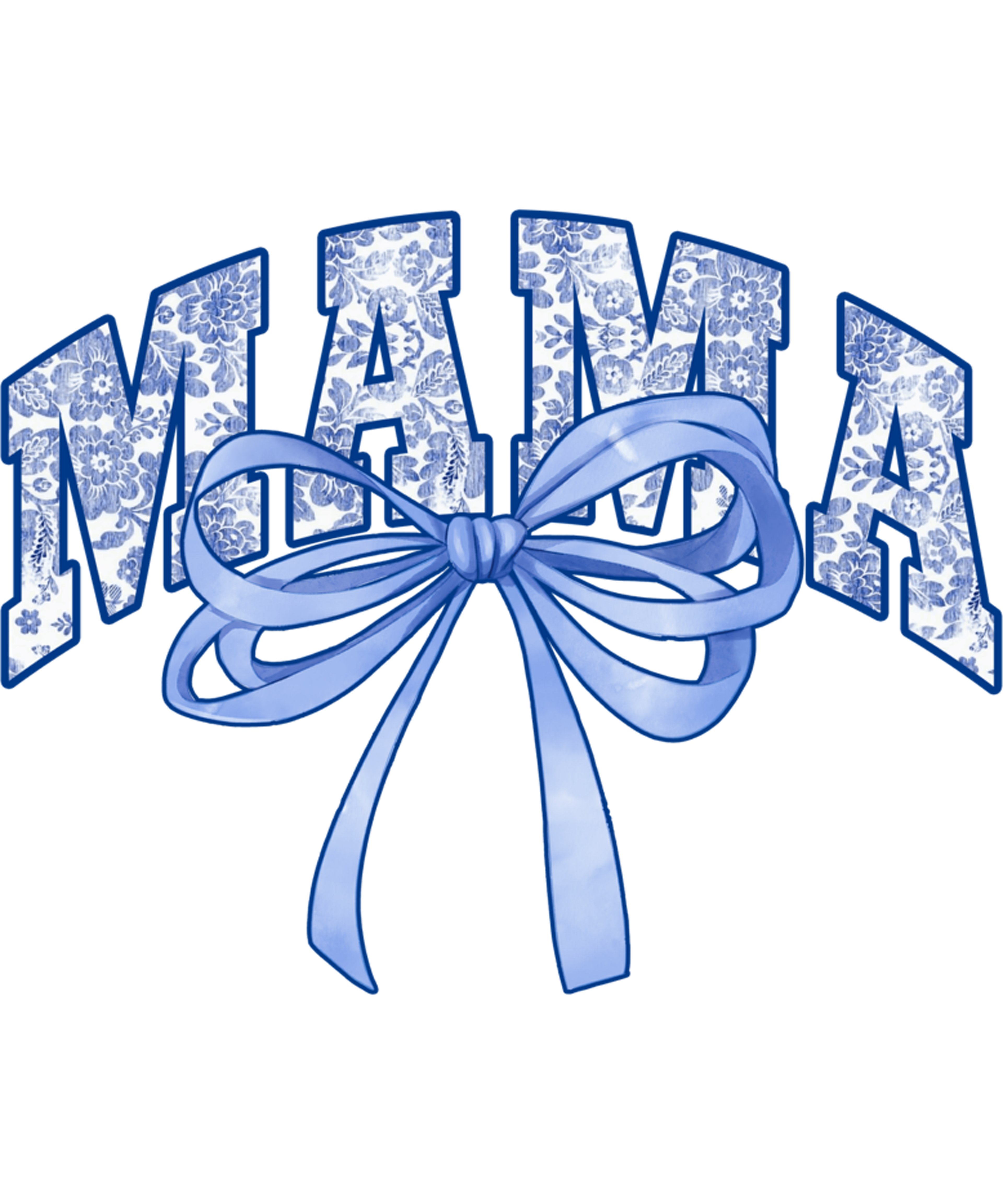 Blue Floral Bow MAMA