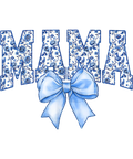Blue Floral Bow Watercolor MAMA